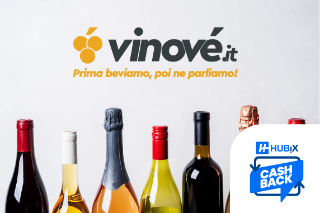 Cashback Hubix.it su Vinové: vino online, offerte e un modo intelligente per risparmiare